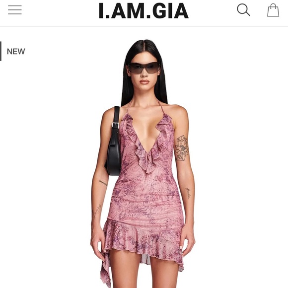 I.AM.GIA Dresses & Skirts - I.AM.GIA Pink Ruffle V-Neck Mini Dress